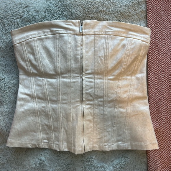 Shiny corset top (Jean material) - Picture 2 of 4